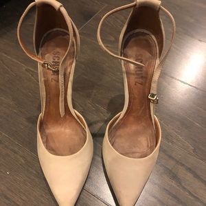 Schutz nude pumps with ankle strap